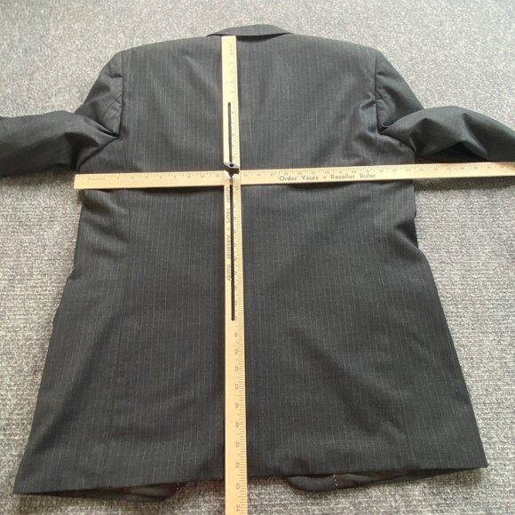 Luca Rossi ItaliaSuit Jacket Mens 46L Gray Pinstripe 150'S Hightech Fabric - Picture 11 of 16